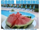 GOOD MORNING, WATERMELON, FOOD, TEXT, GREETINGS