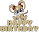 HAPPY BIRTHDAY, ANIMALS, MOUSE, TEXT