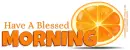 HAV A BLESSED MORNING, FRUIT, ORANGE, GREETINGS