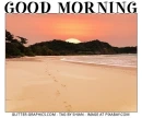 GOOD MORNING, BEACH, OCEAN, TEXT, GREETINGS
