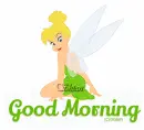 GOOD MORNING, TINKERBELL, FAIRY, TEXT, GLITTER