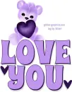 LOVE YOU, TEDDY BEARS, PURPLE, CUTE, LOVE