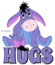 HUGS, EEYORE, GLITTER, ANIMALS, TOINS, TEXT