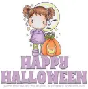 HAPPY HALLOWEEN, TOONS, CUTE, GIRL, HOLIDAYS