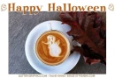 HAPPY HALLOWEEN, COFFEE, HOLIDAYS, TEXT, CUTE