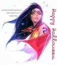 Happy Halloween, WONDER WOMAN, TOONS, CUTE, TEXT