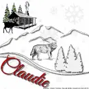 Claudie - Wolf - Snow - House - Trees