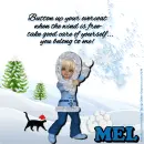 Mel - Button Up - Snow - Snowballs - Girl