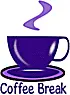 COFFEE BREAK, TEXT, COMMENTS, ONLINE/OFFLINE ICON