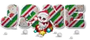 Red and Green Santa text w/cat - Jane