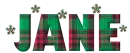 Plaid name with snowflakes - Jane