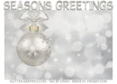 SEASONS GREETINGS, ORNAMENTS, SILVER, HOLIDAYS