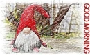 GOOD MORNING, GNOME, IMP, SNOWING, TEXT