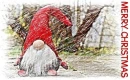 MERRY CHRISTMAS, GNOME, IMP, SNOWING, TEXT