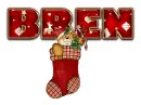 STOCKING TEDDY BEAR BREN TEXT