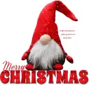 MERRY CHRISTMAS, GNOME, IMP, SNOWING, TEXT