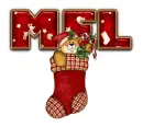 STOCKING TEDDY BEAR MEL TEXT
