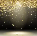 Gold Ribbon Confetti ~ Background