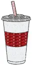 paper cup with lid and straw