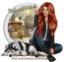 Lady and dog - chill in the air