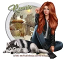 WOMAN WITH DOG - RENNIE