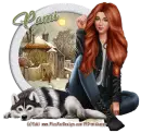 Girl and Dog - Pami