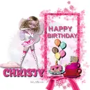 Christy - Cake - Balloons - Heart -Girl