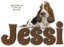 BASSET HOUND FOR..  'JESSI', ANIMALS, DOG, TEXT