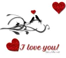 I Love You - Hearts - Birds
