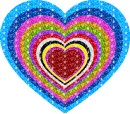 heart in various colors