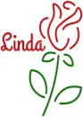 LINDA, FLOWERS, ROSE, DRAWINGS, NAMES, TEXT
