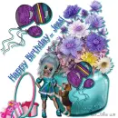 Jessi - Happy Birthday - Flowers - Girl - Beagle