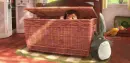 animated child hiding in wicker gif