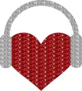 heart with headphones