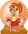 Autumn doll snow globe