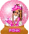 Pink doll snow globe