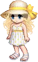 Blonde doll in summer clothing