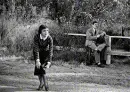 old black n white woman showing leg
