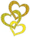 three intertwined hearts