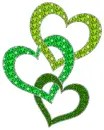 three intertwined hearts