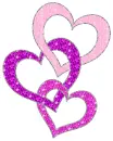 three intertwined hearts