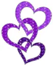 three intertwined hearts