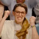 lady yelling yes clapping hands