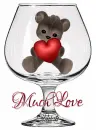 Much Love, GLITTER, TEDDY BEAR, TEXT