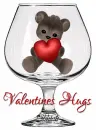 Valentines Hugs, GLITTER, TEDDY BEAR, GLASS, TEXT