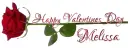 HAPPY VALENTINES DAY.. MELISSA, HOLIDAYS, ROSE, TEXT