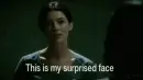lady saying "This is my surprised face"