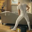 Mr Clean, cleaning the floor