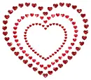 heart with contour of hearts