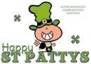 HAPPY ST PATTYS, LEPRECHAUN, BUBBLEGUM KIDS, TEXT